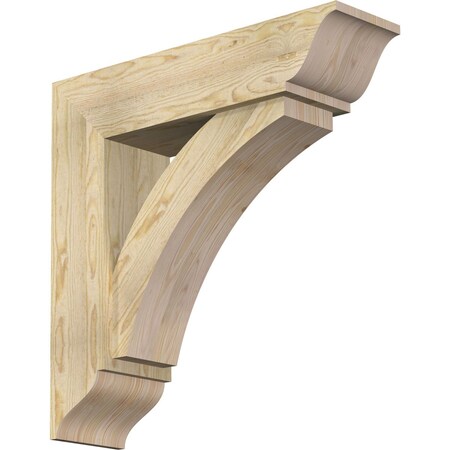 Ekena Millwork Thorton Traditional Rough Sawn Bracket w/ Offset Brace, Douglas Fir, 8"W x 30"D x 30"H BKT0806X30X30THR01RDF